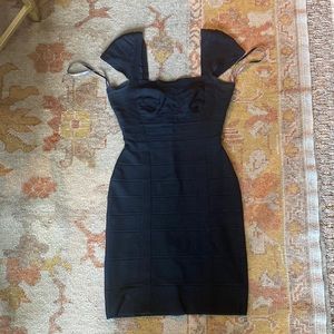 Herve Leger Cap Sleeve Dress